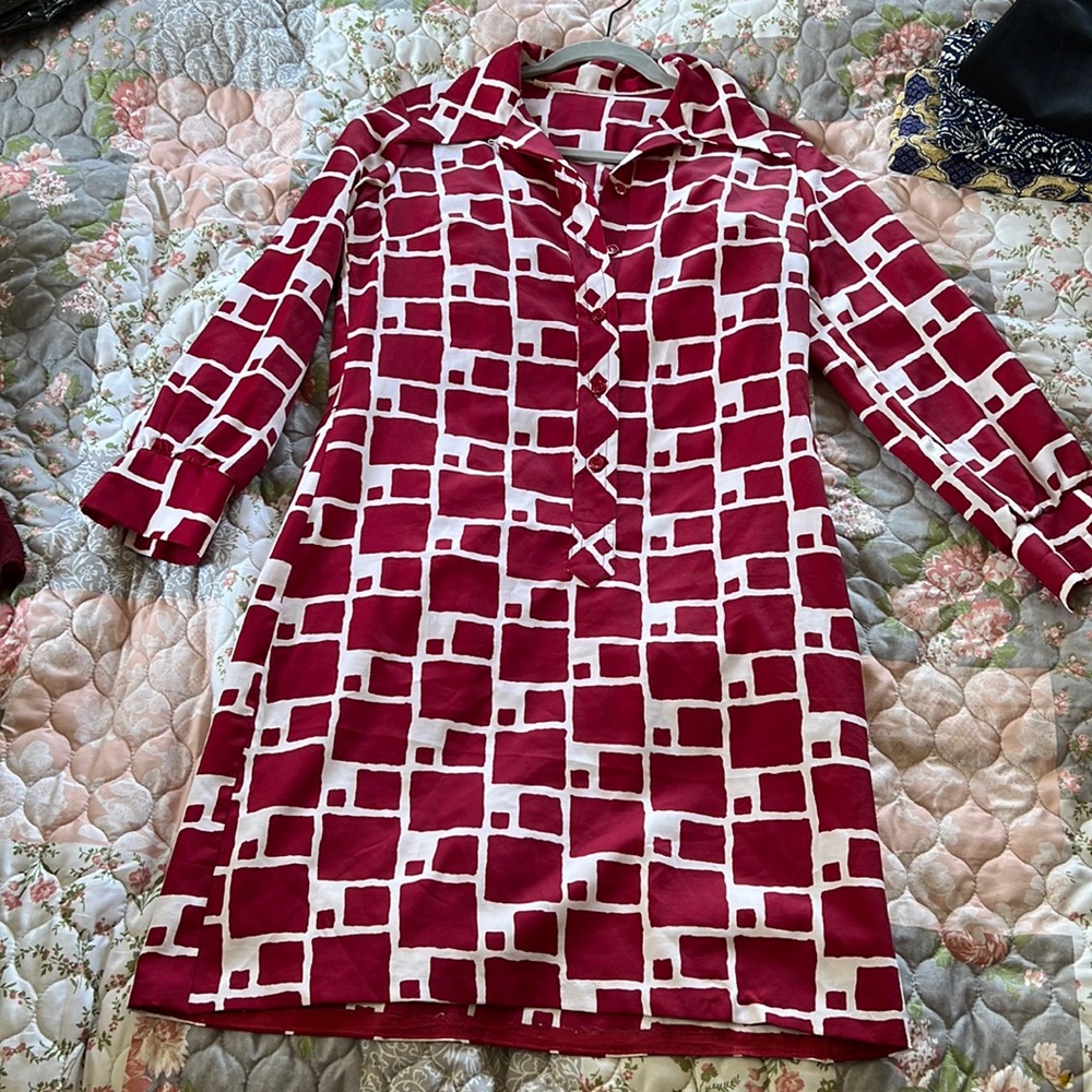 Vintage Red-blocked Dress (1960)